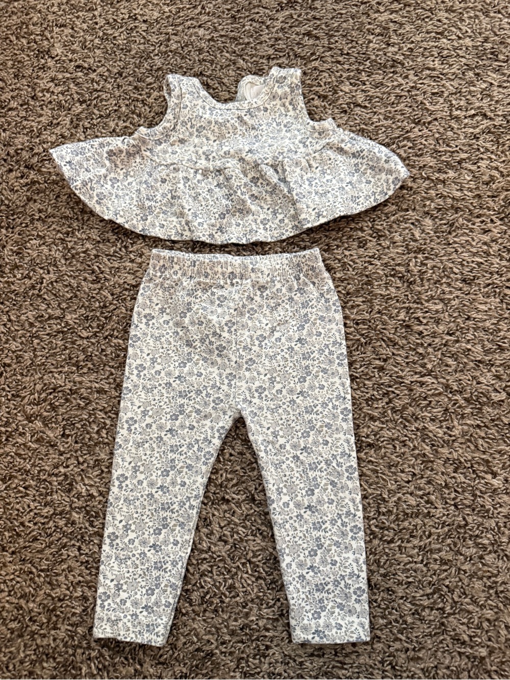 Jamie Kay Floral Tank & Legging Set in White and Blue